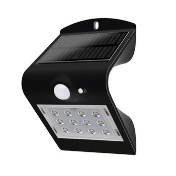 Luceco, Luminaria con Panel Solar Recargable LED 1.5 W Negro 220 LUM