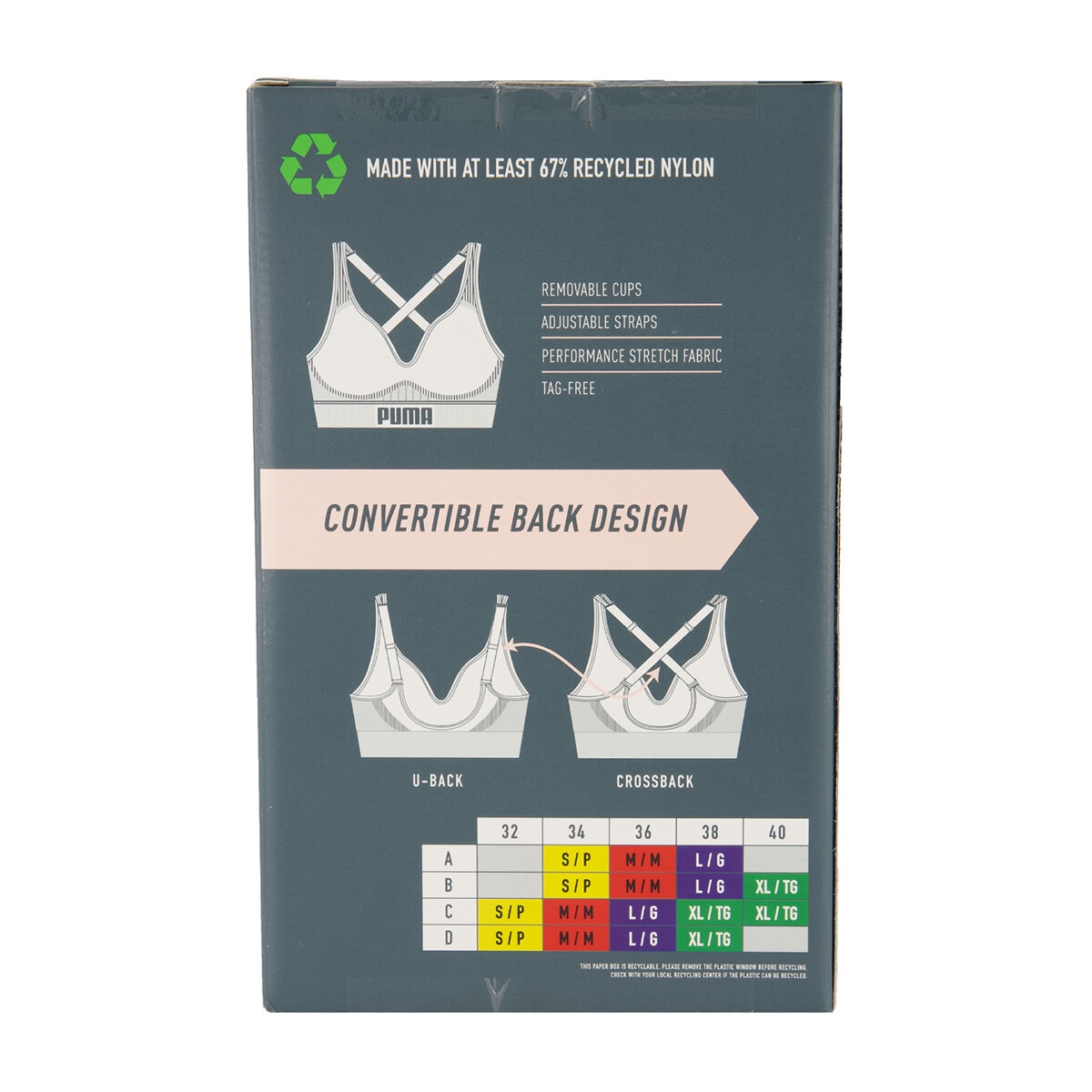 Puma Brasier deportivo para Dama 2 piezas Negro Chica