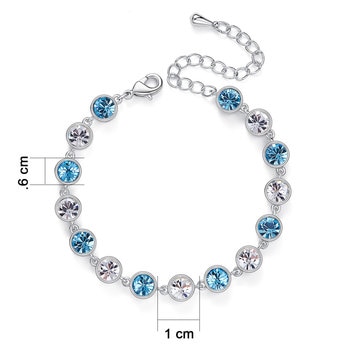 Mayfer, Pulsera color cristal y aquamarine, Cristal Austríaco
