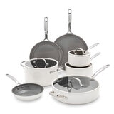 Greenpan Bateria de Cocina de Aluminio Anodizado Resistente y Antiadherente de Ceramica 11 piezas Varios Colores
