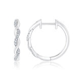 Aretes, Arracadas de Diamantes 0.20ctw, Oro Blanco de 14K