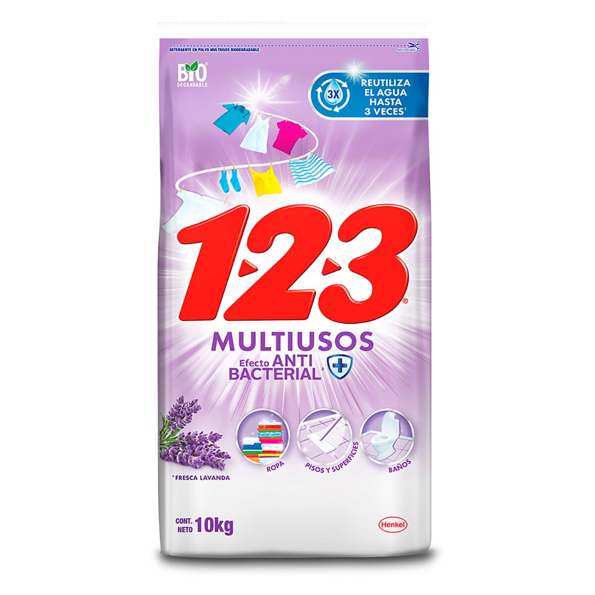 123 Jabón Multiusos Aroma Lavanda 10 kg