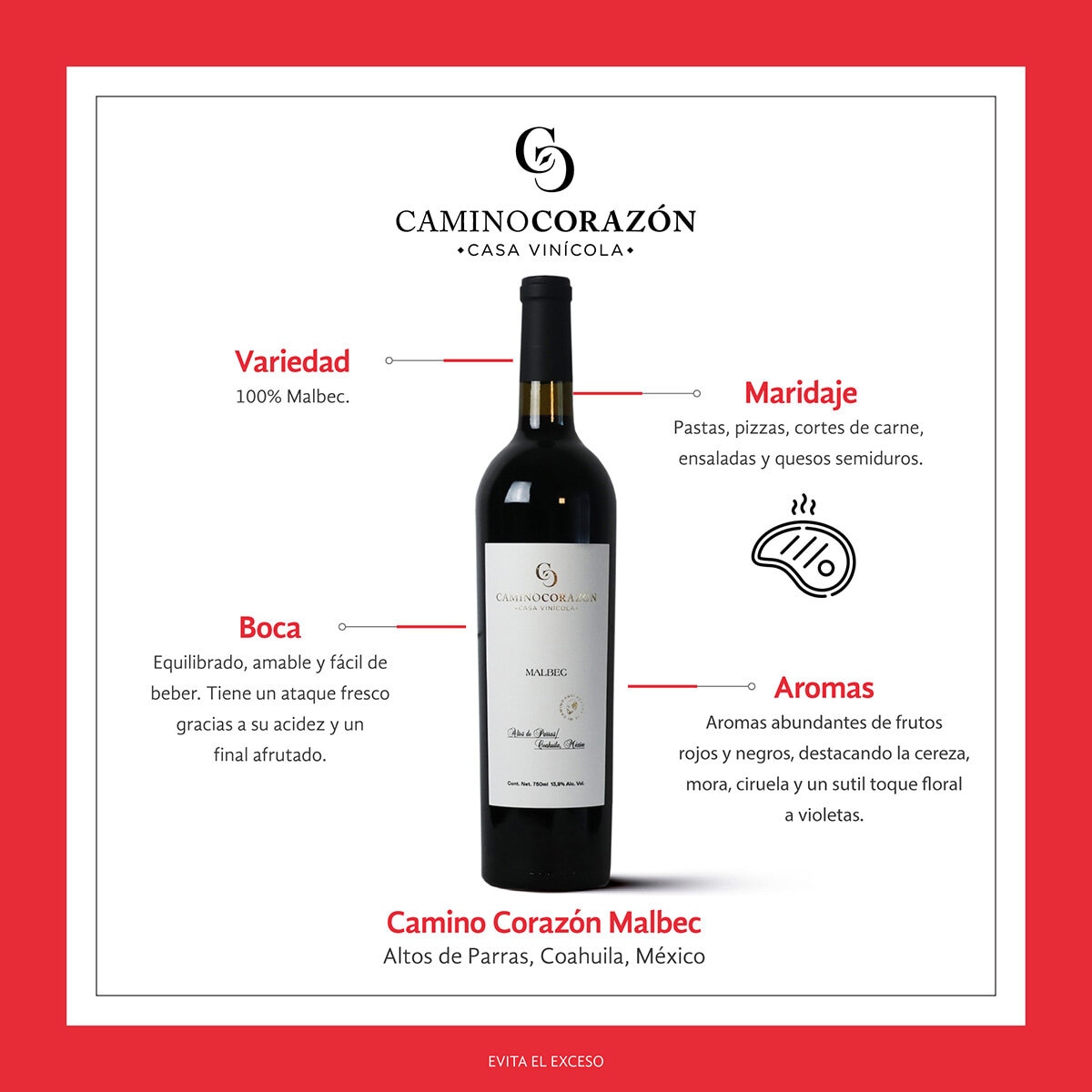 Vino Tinto Camino Corazón 750 ml Vino Tinto Camino Corazón 750 ml