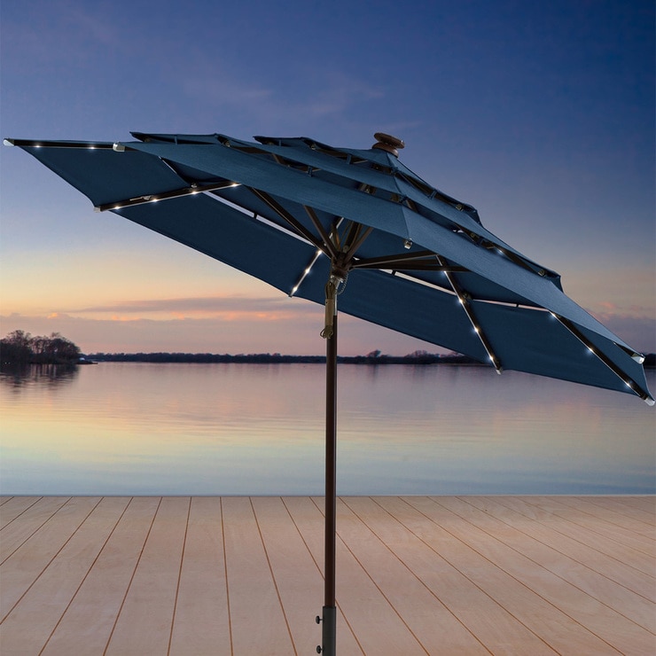 Sombrilla para Jardín Proshade de 3.35m con Luces LED Color Indigo