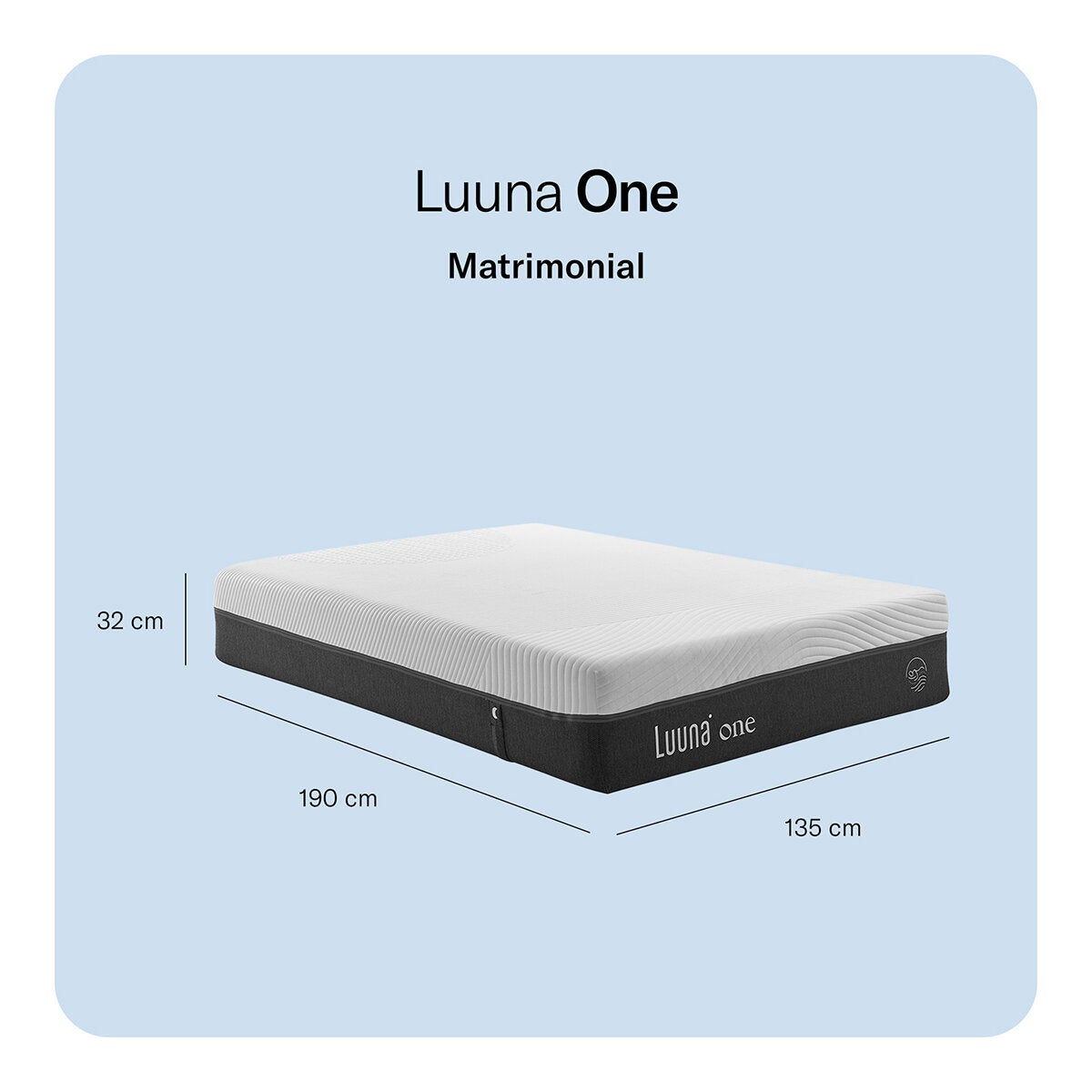 Luuna, Colchón One Memory Foam, Matrimonial