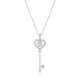 Dije de Diamantes 0.30ctw, Llave de Corazon, Oro Blanco 14K Dije de Diamantes 0.30ctw, Llave de Corazon, Oro Blanco 14K