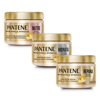 Pantene Mascarillas Capilares 3 pzas de 300 ml c/u