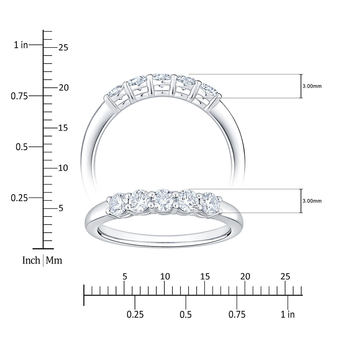 Anillo de Diamantes 0.50ctw, Oro Blanco 14K