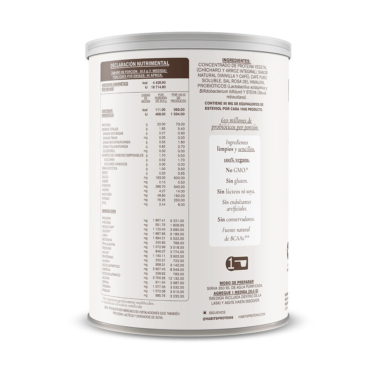 Habits by Not A Fancy Kitchen Proteína Vegetal Macciato 1.22 kg