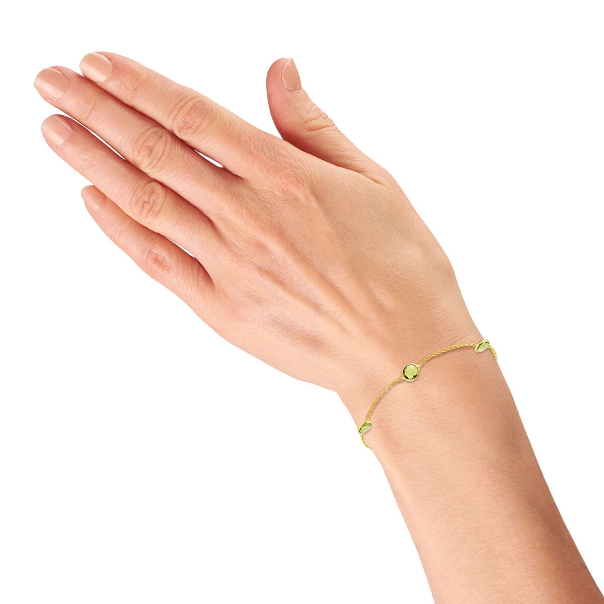 Pulsera de Peridoto, Oro de 14K Pulsera de Peridoto, Oro de 14K
