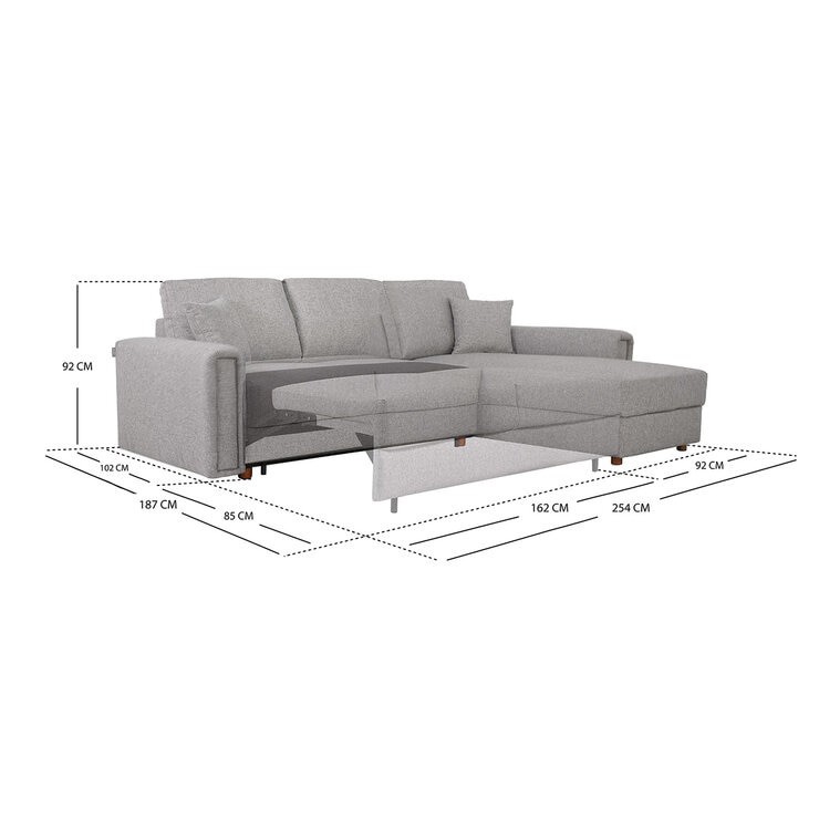 Violanti, Sofá Cama de 3 Plazas Beige