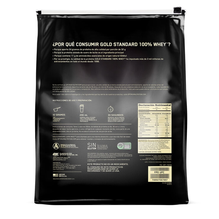 Gold Standard Whey Proteína en Polvo Sabor Chocolate con Leche 2.56kg