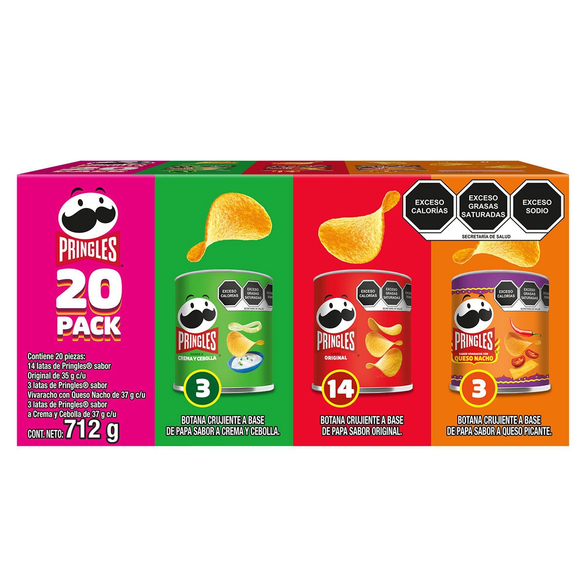 Pringles Papas Surtidas 20 pzas