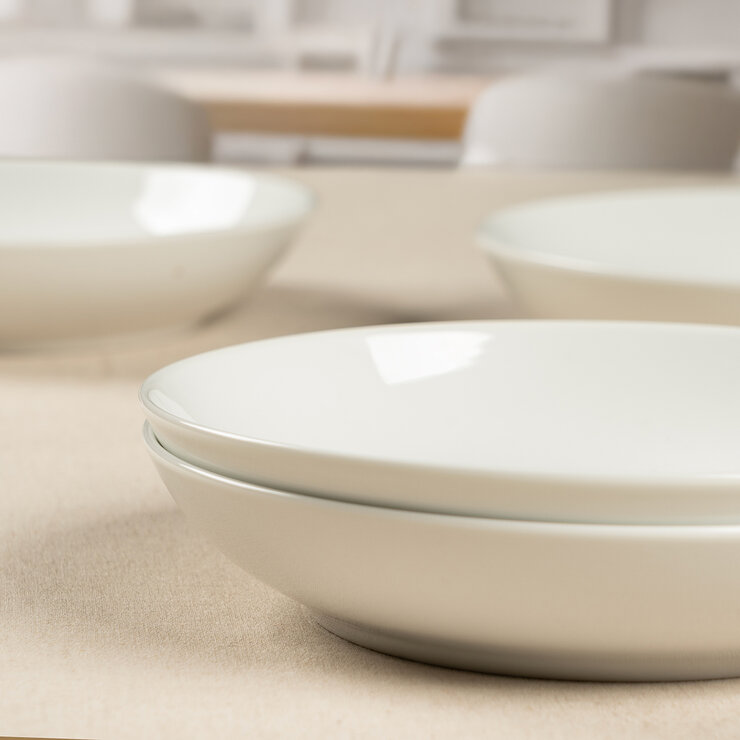 Crown Baccara Juego de 6 Platos Hondos de Porcelana