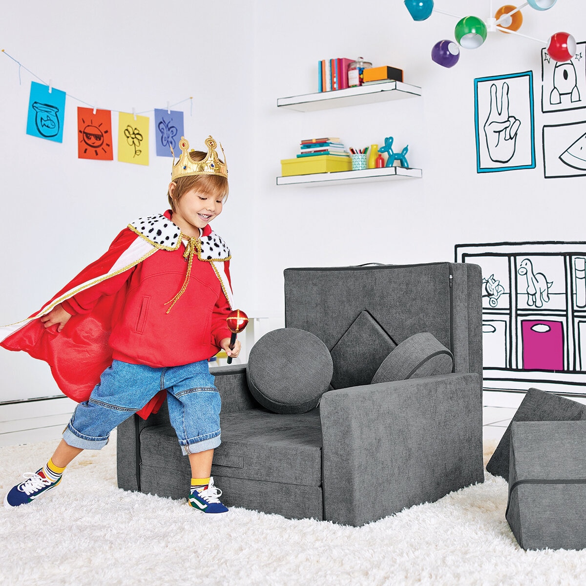 Yourigami, Colchoneta para Niños Color Gris