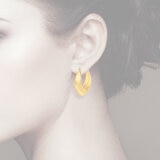 Arracadas 'V', Oro Amarillo 14K
