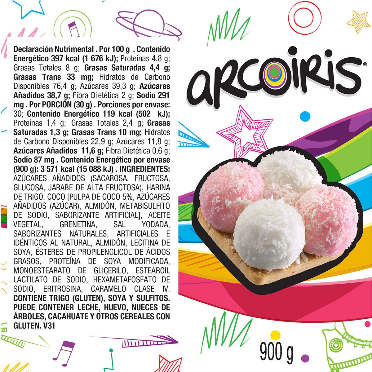 Gamesa Galletas Arcoiris 12/900 g