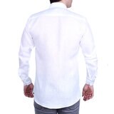 Emporio Colombo, Camisa de Lino para Caballero Corte Slim/Regular en Varias Tallas, Color Blanco