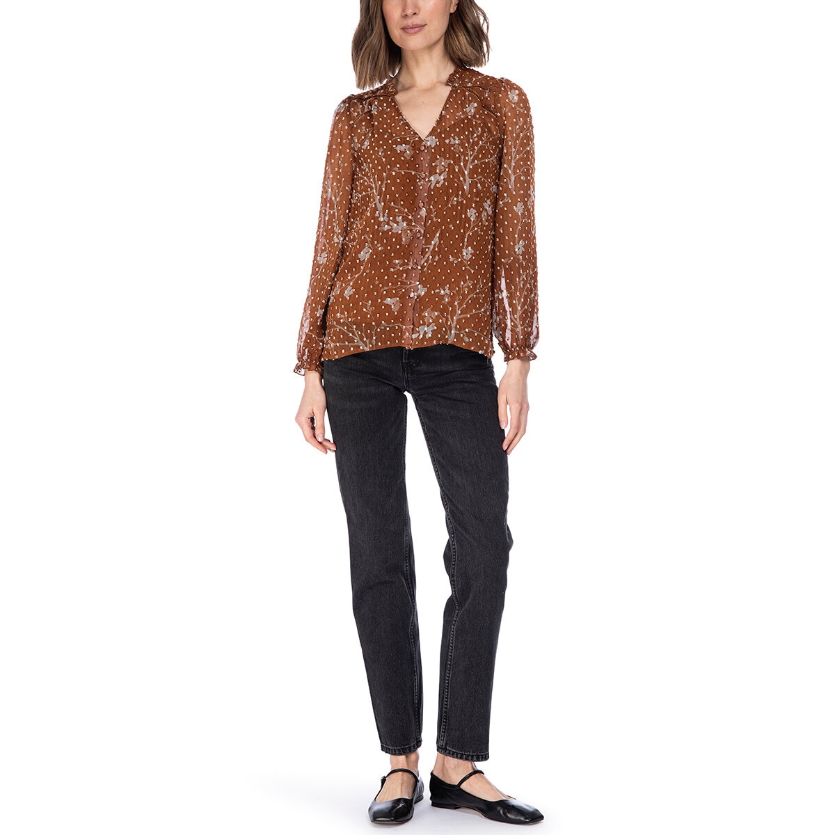 Bobeau Blusa para Dama Naranja Extra Grande