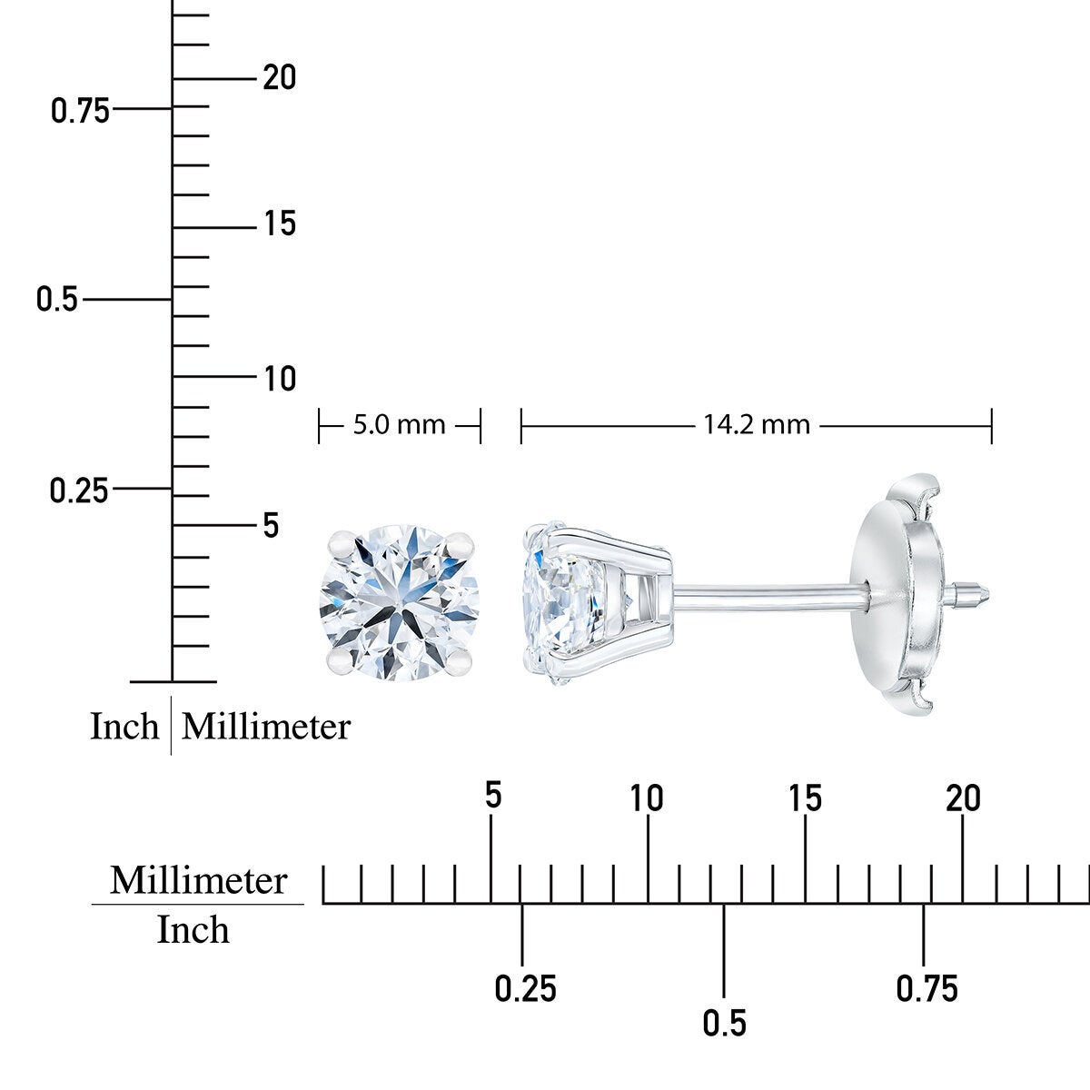 Aretes de Diamantes 1ct, Oro Blanco