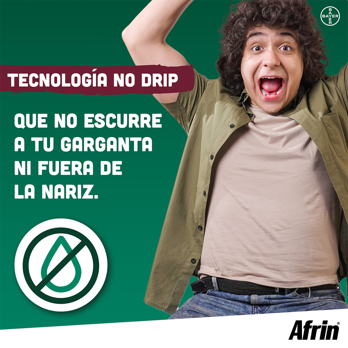 Afrin No Drip, Oximetazolina Suspensión Nasal 0.5mg/ml 2 piezas con 15ml c/u