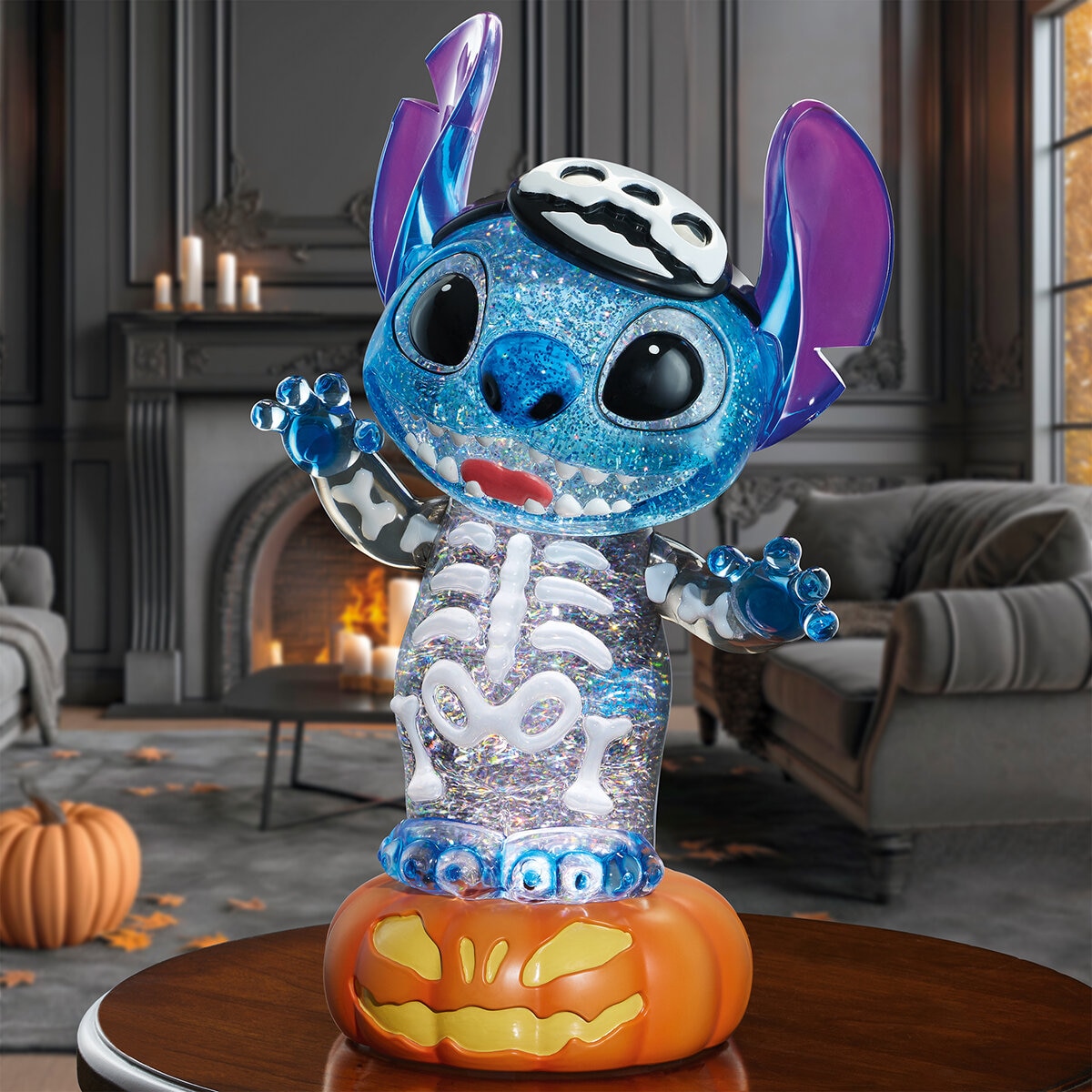 Disney Linterna Giratoria de Halloween con Luces LED, Stitch