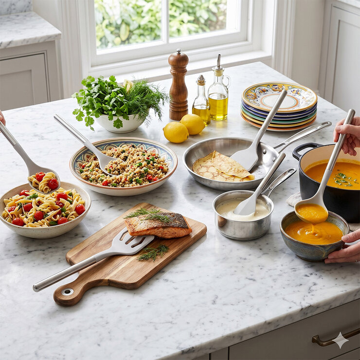 Sabatier, Juego de Herramientas de Acero Inoxidable y Silicona, 6 piezas