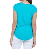 Cristina B Blusa para Dama Azul Extra Grande