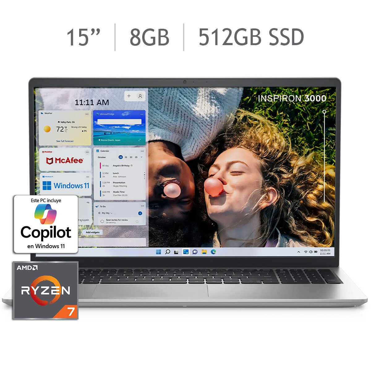 DELL Inspiron 3525 Laptop 15" Full HD AMD Ryzen 7 8GB 512GB SSD