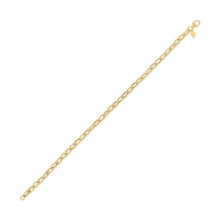 Pulsera de Eslabones, Oro Amarillo de 14K Pulsera de Eslabones, Oro Amarillo de 14K