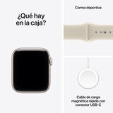 Apple Watch SE 3 (GPS) 44mm Aluminio Blanco Estelar + Correa Deportiva Arena - Talla M/L Apple Watch SE 3 (GPS) 44mm Aluminio Blanco Estelar + Correa Deportiva Arena - Talla M/L