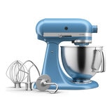 KitchenAid, Batidora Artisan Azul, Tazón de acero inoxidable pulido con asa, 4.7 L