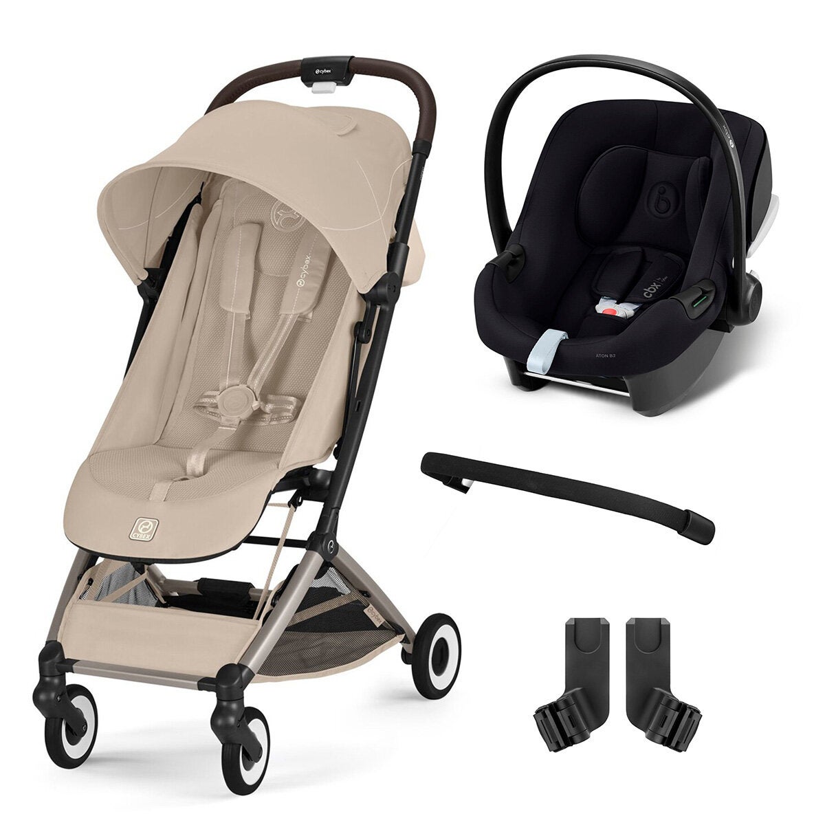 Cybex Carriola Orfeo y Autoasiento Aton Beige y Negro