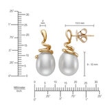 Aretes de Perlas Cultivadas, Oro Amarillo de 14K