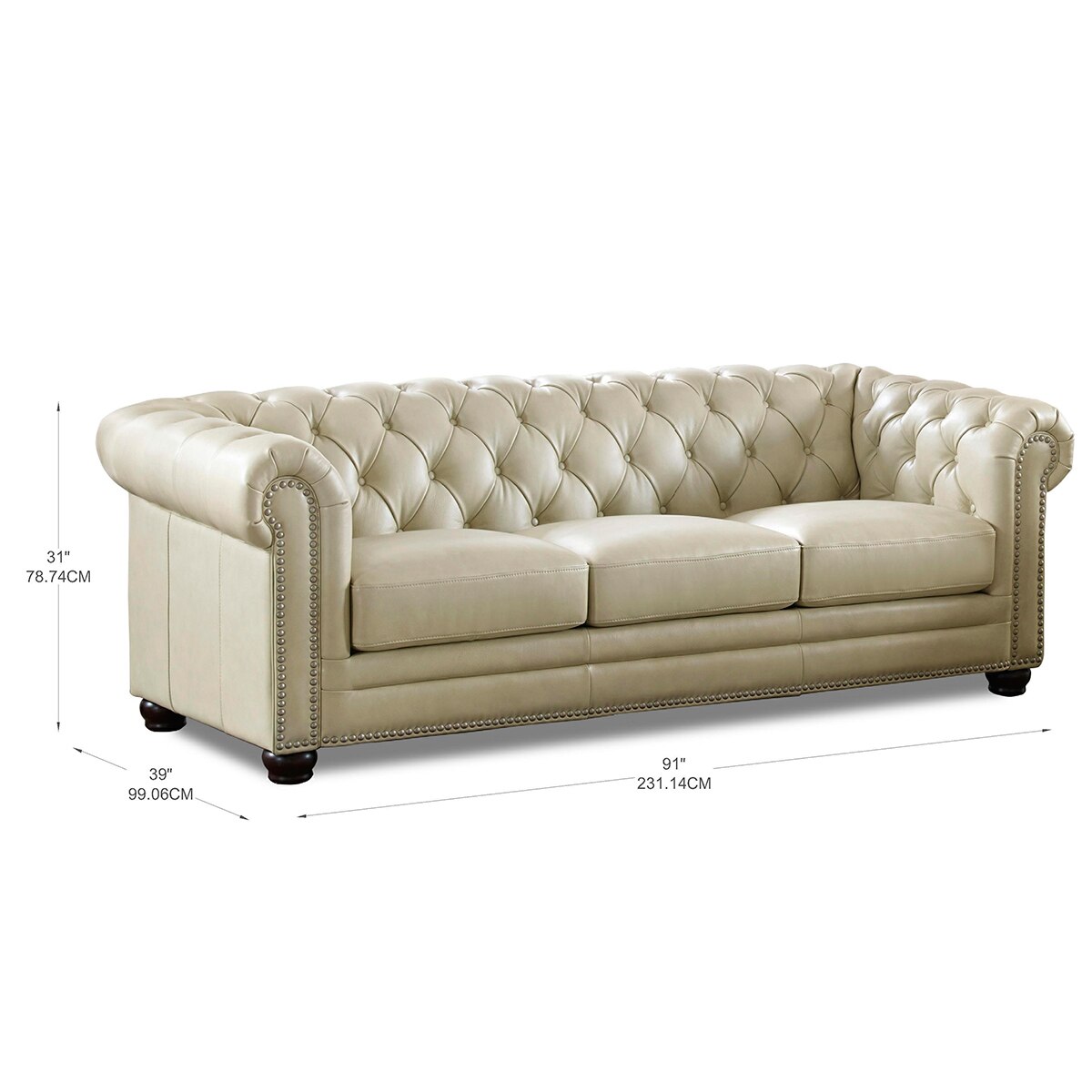 Prospera Home, Allington, sofá, piel, beige Costco México