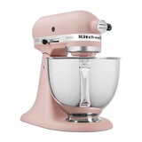 KitchenAid, Batidora Artisan Rosa, Tazón de acero inoxidable pulido con asa, 4.7 L