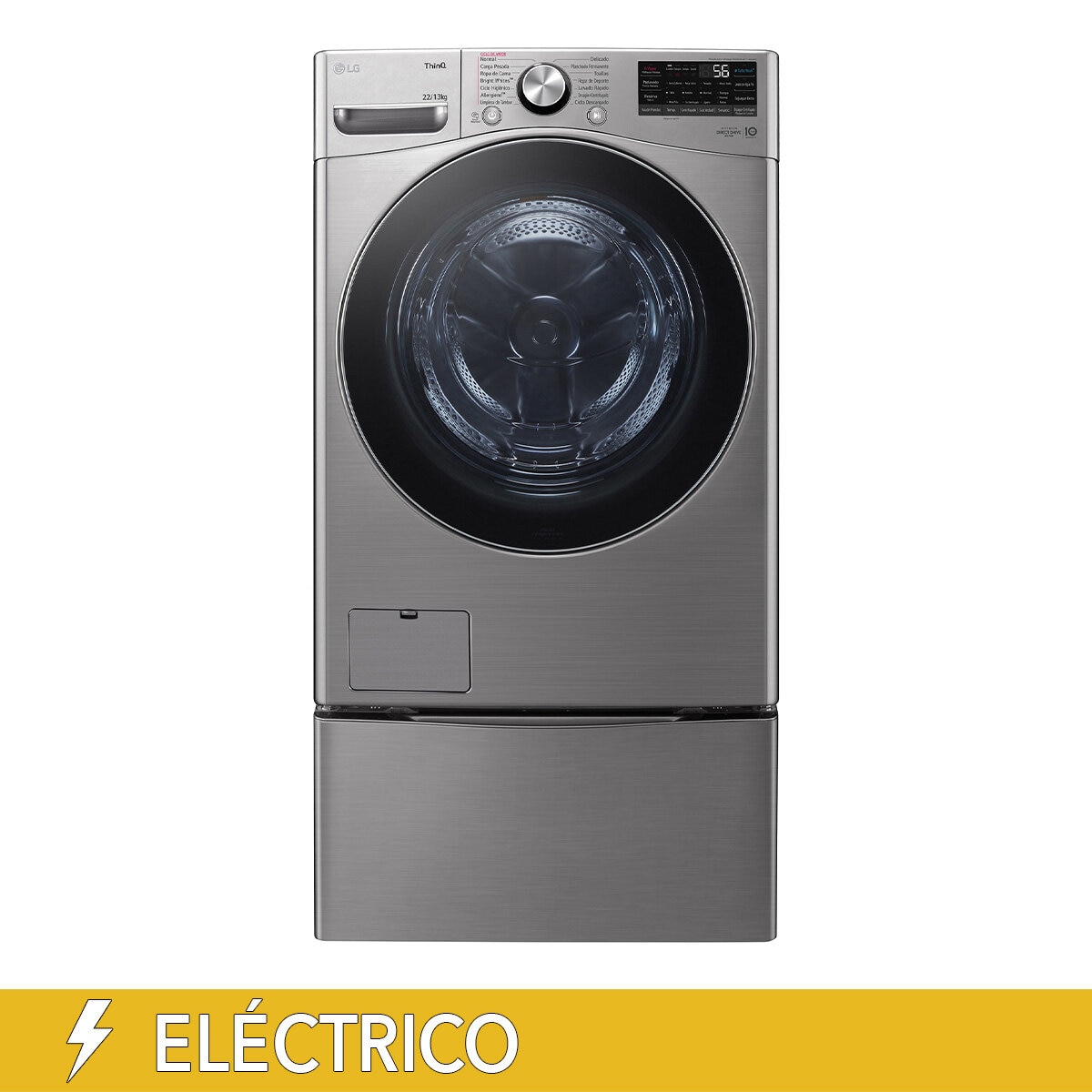 LG Lavasecadora 22Kg/13Kg con Pedestal