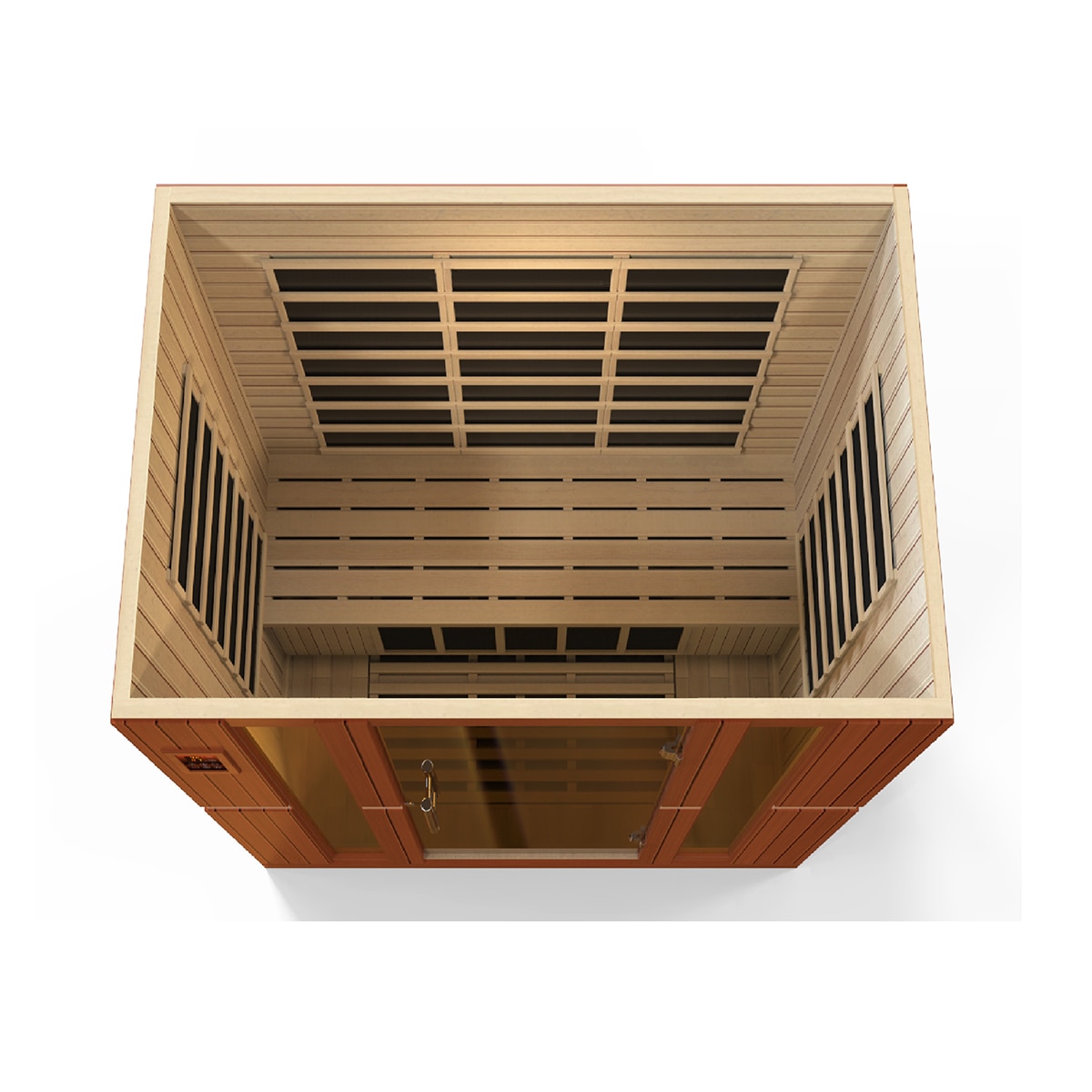 Sauna de infrarrojos lejanos, sala de sauna al aire libre para 4 personas,  sala de sauna de spa casero impermeable de madera, cicuta canadiense, con