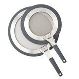 MIU Protectores Contra Salpicaduras de Silicona y Acero Inoxidable, 2 piezas MIU Protectores Contra Salpicaduras de Silicona y Acero Inoxidable, 2 piezas