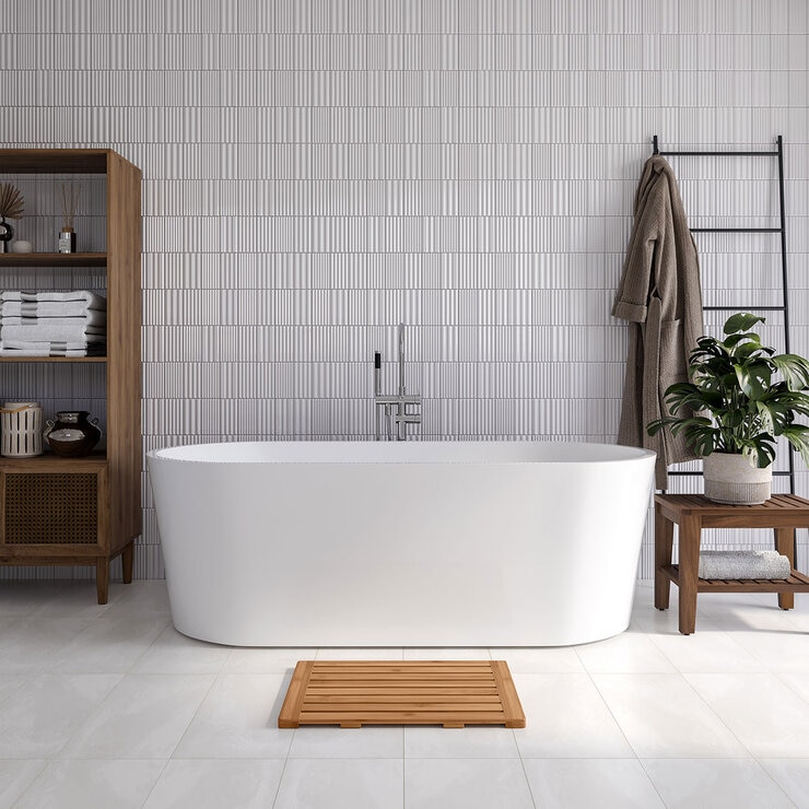 Seville Classics, Tapete para Baño de Bambú