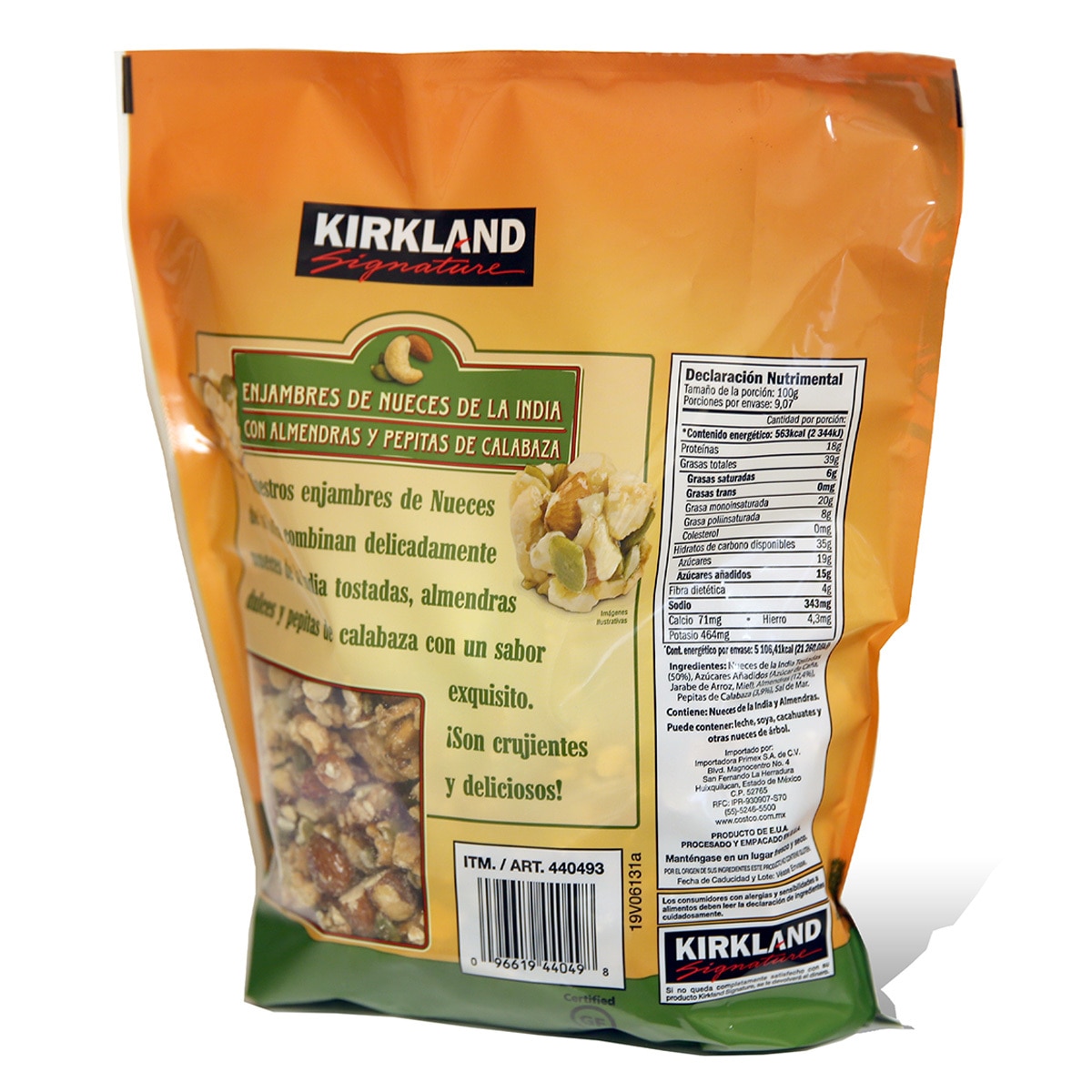 Kirkland Signature Enjambres de Nueces de la India con Almendras y Pepitas de Calabaza 907 g