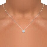 Dije de Diamantes, 0.53ctw, Corte Redondo, Oro Blanco de 14k