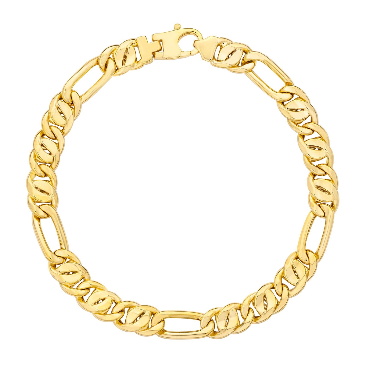 Pulsera, Eslabones Ojo de Pajaro Oro 14K Pulsera, Eslabones Ojo de Pajaro Oro 14K