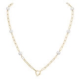 Collar de Perla Cultivada, 45.72cm, Oro Amarillo de 14K