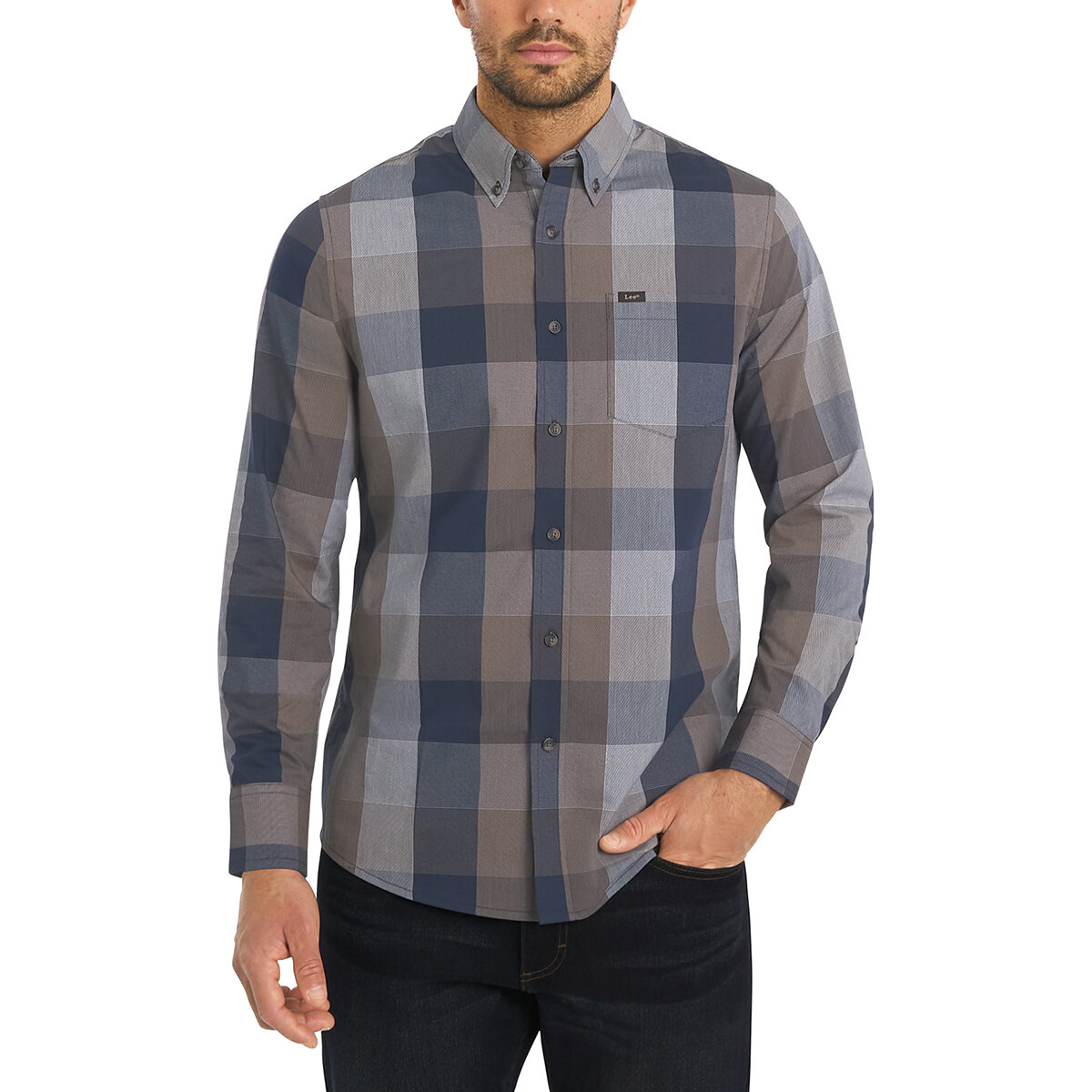 Lee Camisa para Caballero Gris Extra Grande Lee Camisa para Caballero Gris Extra Grande