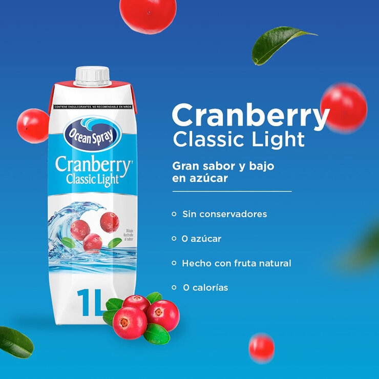 Ocean Spray Bebida de Arándano Baja en Calorías 6 pzs de 1 l