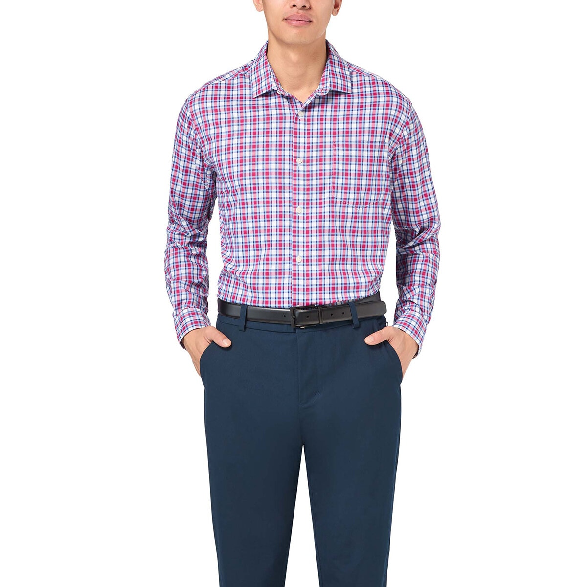 Kirkland Signature Camisa para Caballero Rojo Manga 15-15.5 Cuello 34/34