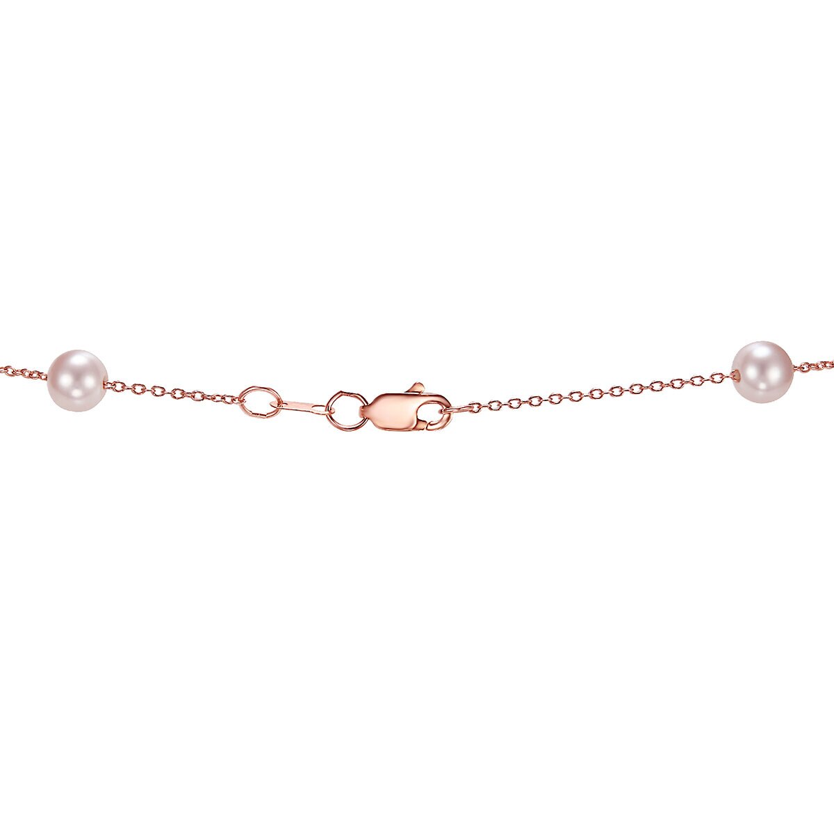 Collar de Perla Cultivada Agua Dulce, 43.18cm, Oro Rosa de 14K