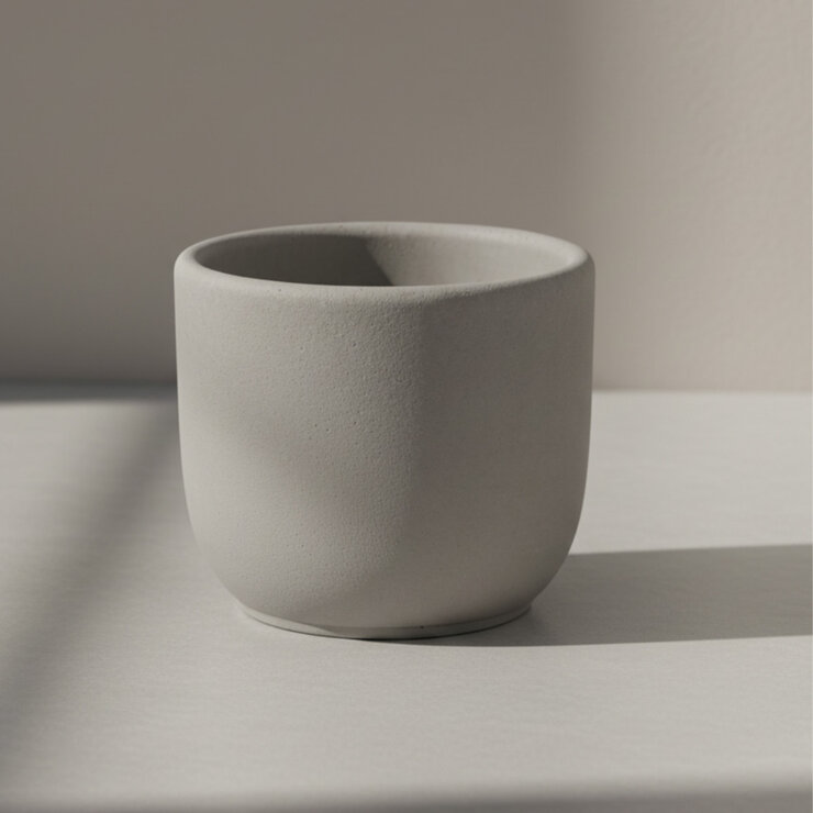 Zuccu Design, Tulip 3 Macetas Pequeñas de Concreto con Charola