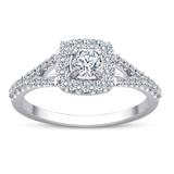 Anillo, 0.60ctw Diamantes, Oro Blanco 14kt